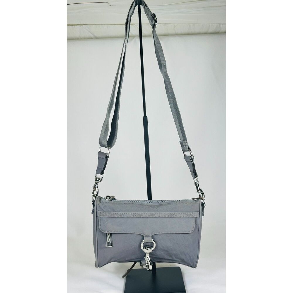 Rebecca Minkoff Mini M.A.C. Crossbody Nylon Bag Gray